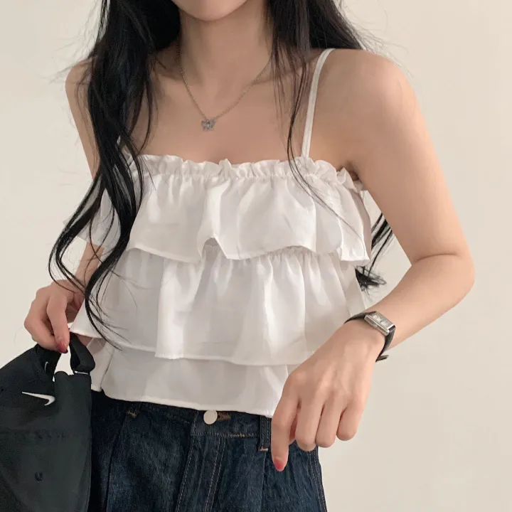 [베스트재진행] 메리미 프릴 캉캉 뷔스티에 크롭 끈나시;2col 상세 이미지 27