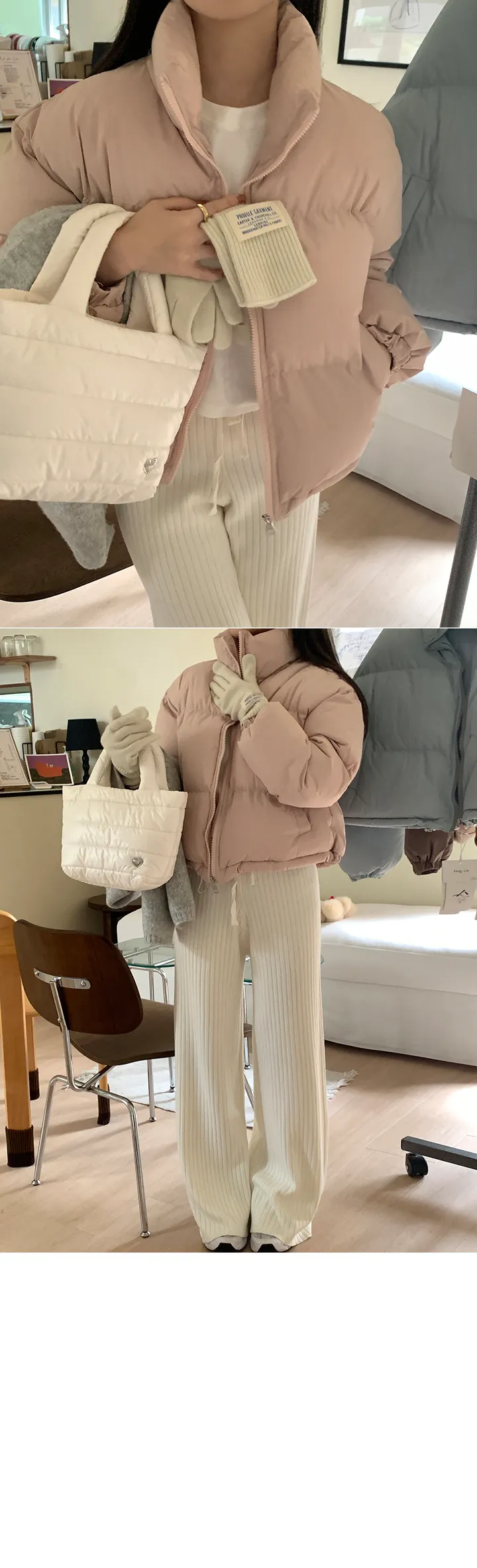 [주문폭주/당일출고🖤] 스노우 파스텔 크롭 숏 패딩 pd (웰론솜)(생활방수가능) 상세 이미지 57