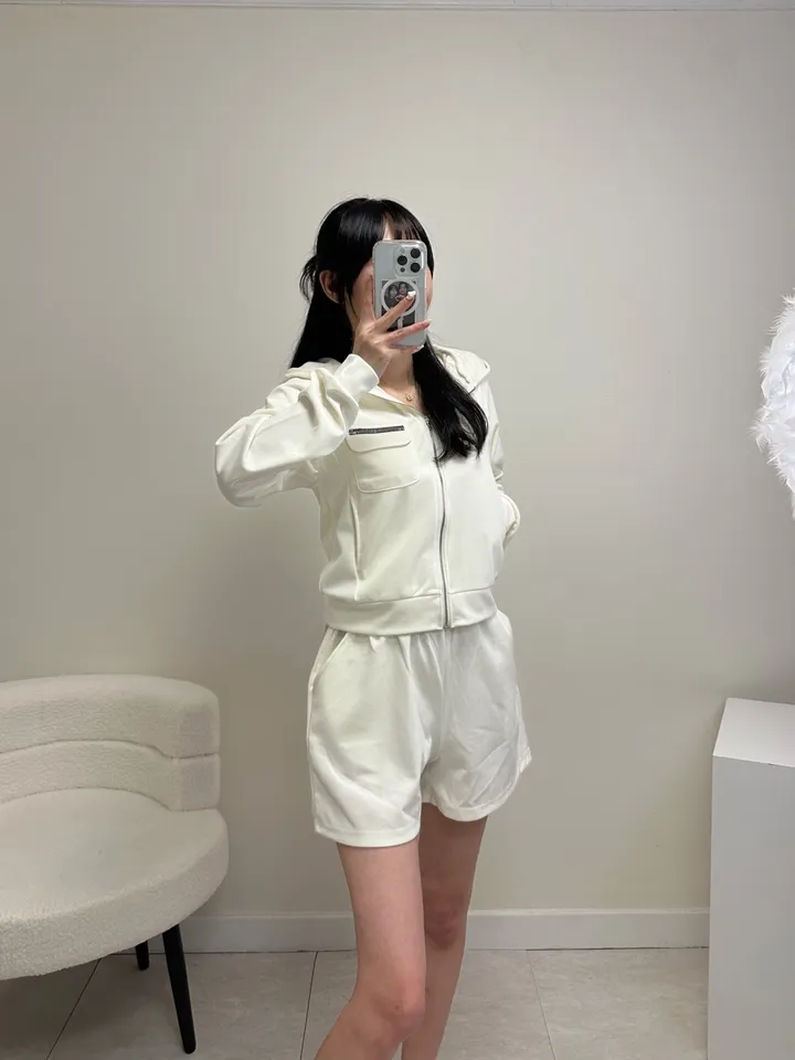 블랙비즈 후드집업  밴딩반바지 트레이닝 세트 상세 이미지 5