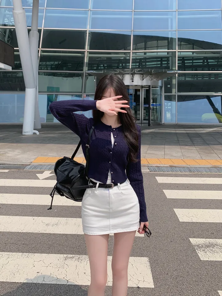 [ 인스타폭주 ] 프론 꽈배기 크롭 니트 가디건 상세 이미지 16