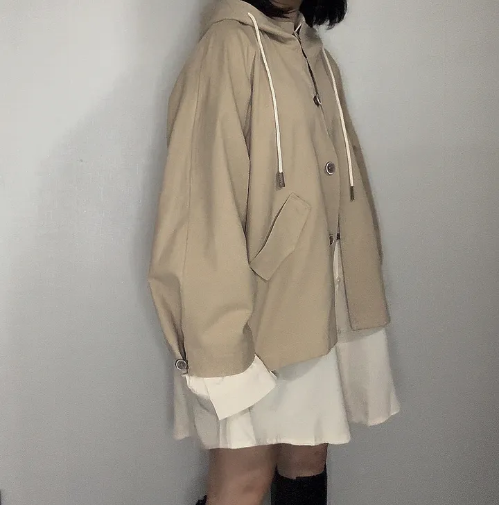 [🤍당일출고🤍/아방핏제대로2color/고퀄리티] 프리미엄 하프 후드 트렌치 야상 코트 자켓 상세 이미지 35