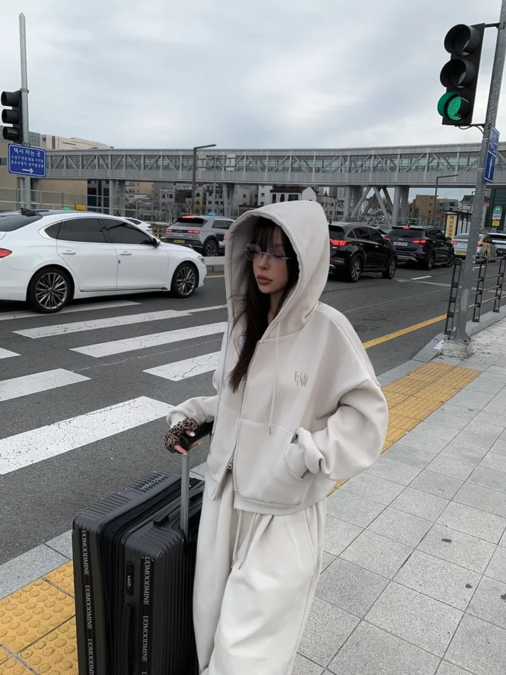 🚀부분당일발송/기모선택🚀 자체제작 UmD 후드 집업 / 투웨이 무지 기모 반크롭 오버핏 크롭 후드티 후드집업 크롭후드 크롭후드집업 기모후드집업 기모후드 y2k 유니크 빈티지 상세 이미지 2