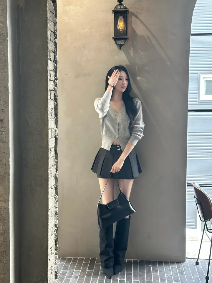[단독*에이블리f/w신상/모델극찬/기본템정석*]심플베이직데일리니트가디건 -5color(아이보리,연브라운,블랙,연그레이,진그레이) 상세 이미지 39