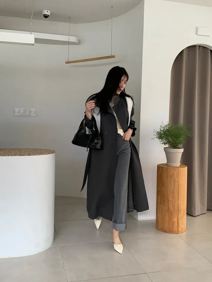 쇼룸 루프백 더블 트렌치 코트 상세 이미지 12