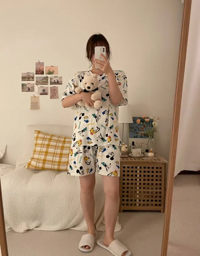 [디즈니정품] 치즈 디즈니 쿨링 반팔 잠옷세트 빅사이즈 커플 여름 파자마 상세 이미지 17