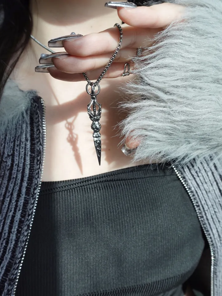 [s.steel] sculpture necklace | 조각 빈티지 목걸이 써지컬 상세 이미지 21