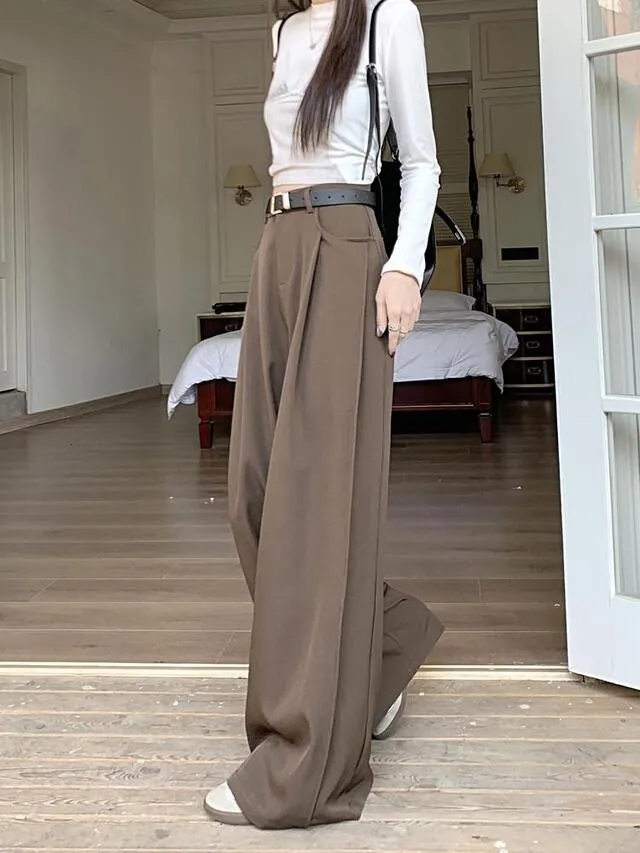 [S~4XL] 짐빔 와이드팬츠 여리여리핏 투핀턱 슬랙스 뒷밴딩 맥시 와이드 핀턱 봄 여름 슬랙스 밴딩팬츠 빅사이즈 정장바지 루즈핏 하이웨스트 상세 이미지 11