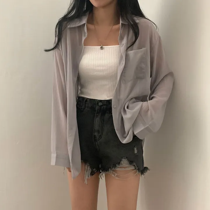 [베스트재진행] 남심저격, 시스루 루즈핏 셔츠;4col 상세 이미지 33