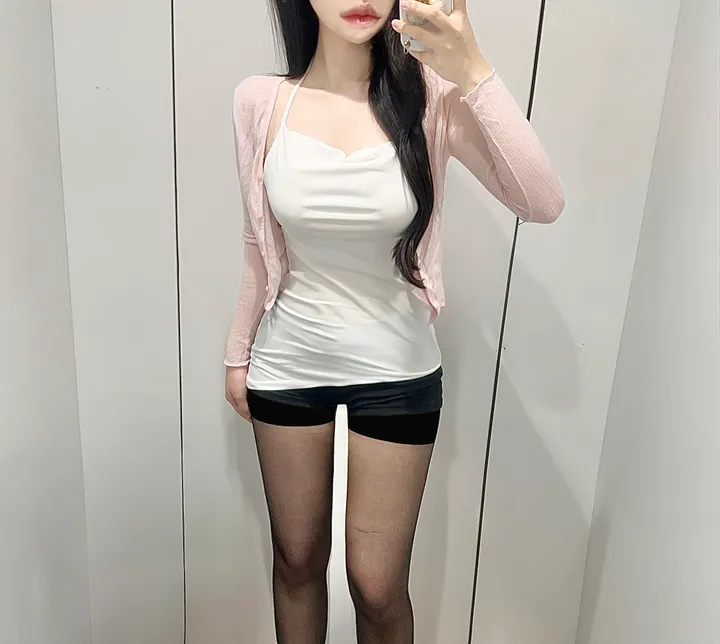 [살랑여리핏💘]스프링 러블리 가디건 봄 여름 가을 겨울 시스루 텐셀 아우터  겉옷 긴팔티셔츠 봄 가을 겨울 여름 상세 이미지 3