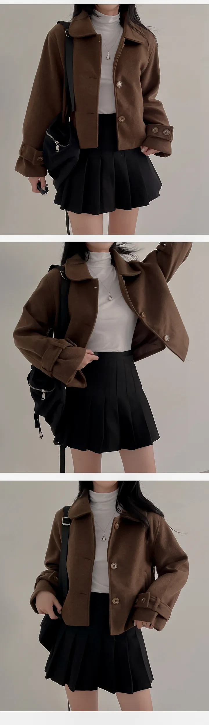 [데일리]카멜 숏 코트 상세 이미지 3