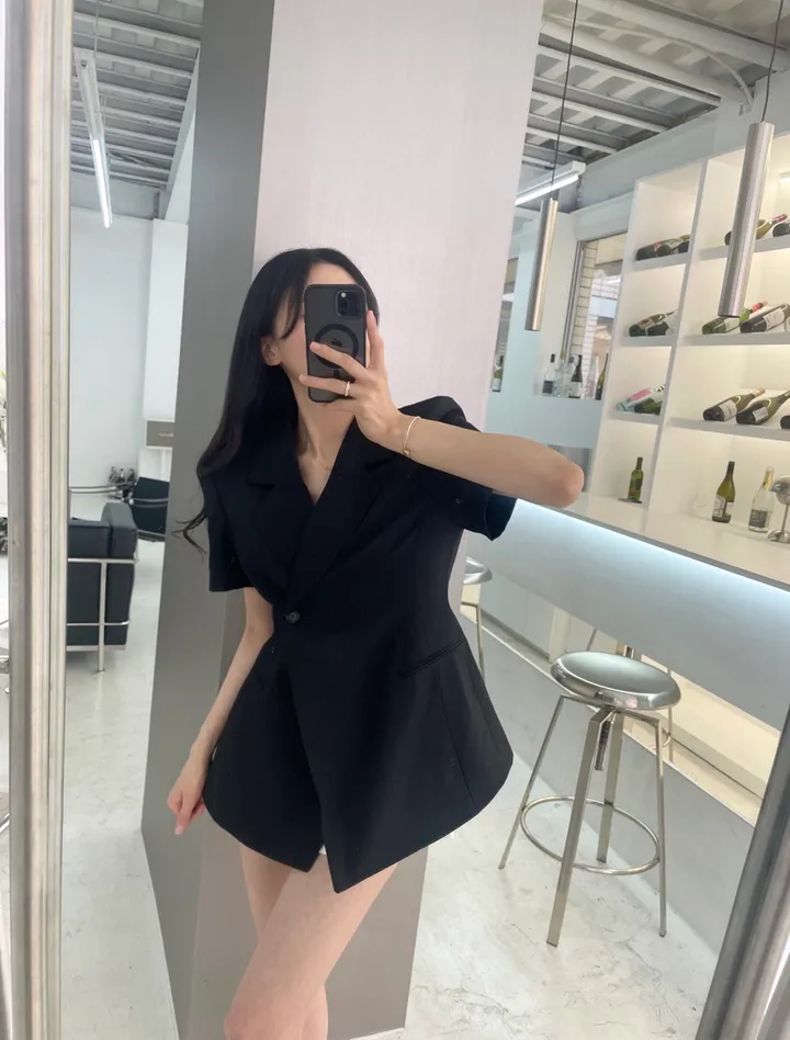 [무조건‼️/여름하객룩/체형보정] 반팔 랩 라인 자켓 3color 상세 이미지 9