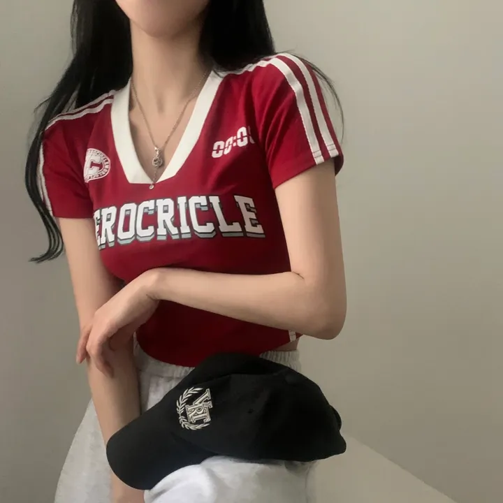 [찐만족도100%🤍] 블록코어 져지 배색 레터링 스트릿 크롭 반팔티셔츠 - 6color 상세 이미지 25