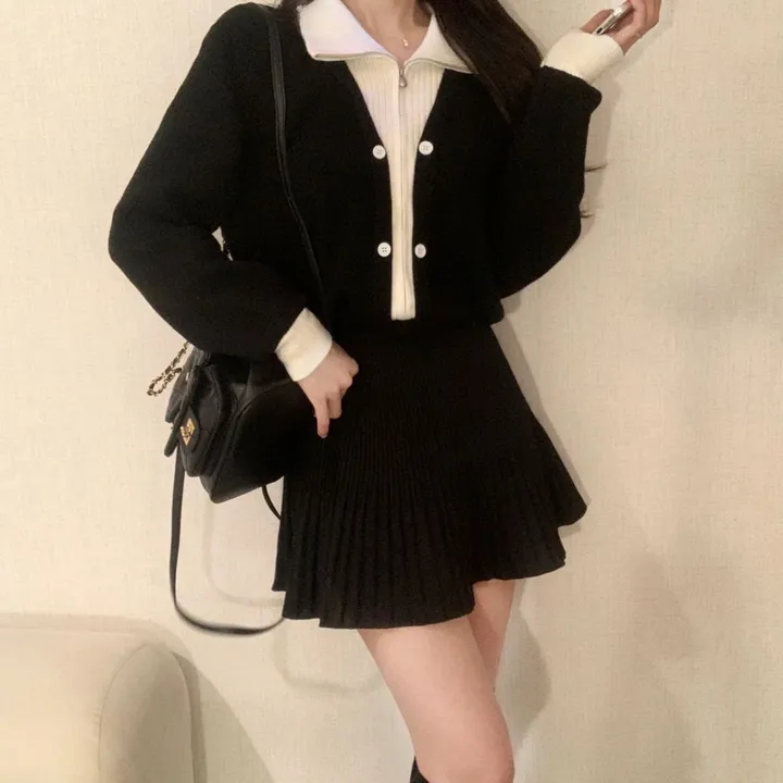 봄신상 레이어드 집업카라배색가디건 상세 이미지 12