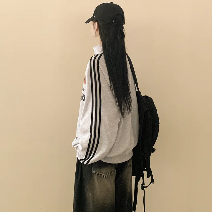 [간절기필수!] 오버핏 투웨이 힙블록코어 하이넥 배색 라인 나그랑 트랙 집업 스포티스파이스 축구유니폼 상세 이미지 13
