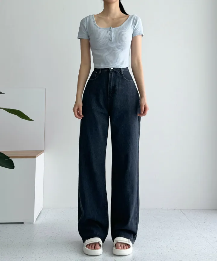 [3단기장/~2XL/6color/핫아이템]노수선와이드기획데님팬츠 상세 이미지 63