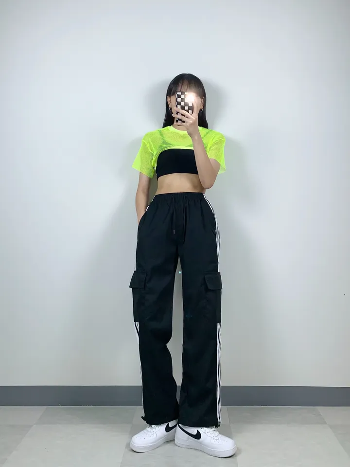 3트랙M 와이드 하이웨스트 스트링 2way 트레이닝 조거 바지 밴딩 팬츠 Y2K 유니크 빈티지 힙한 무드 데일리 스트릿 클럽 아이돌방송댄스 댄서공연무대단체의상 상세 이미지 8