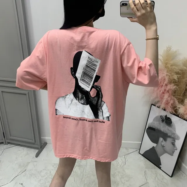 페이스 바코드 나염 박스 반팔티셔츠 상세 이미지 13