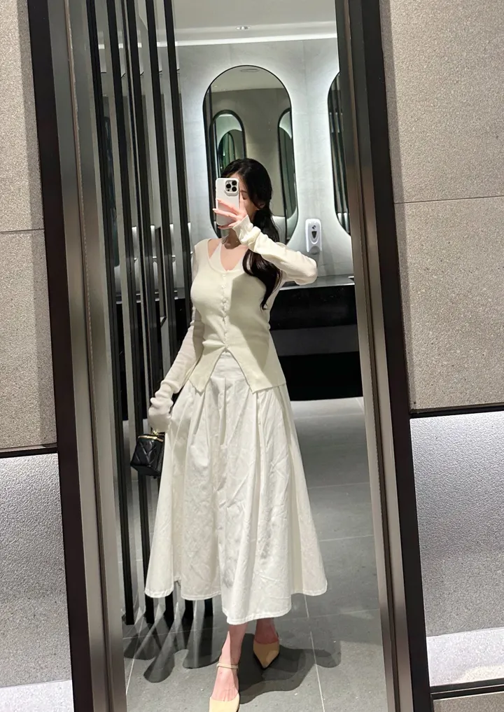 🤍극강여리핏*일체형🤍로지 홀터넥 나시 골지 가디건 세트 상세 이미지 17