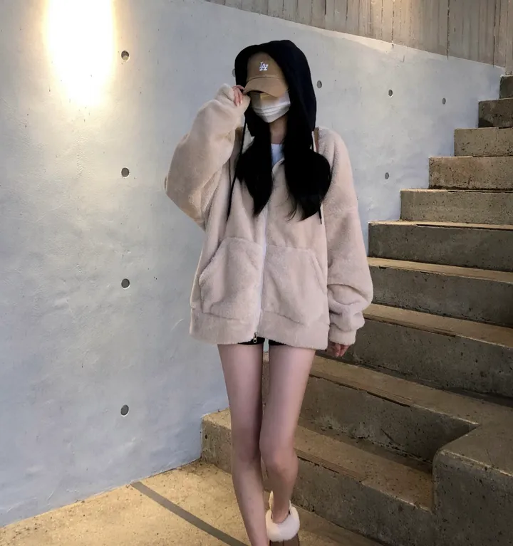 당일🚀[보온성갑/남여공용] 포근 양털 보들 플리스 투웨이 집업 곰돌이 후드 후리스 상세 이미지 35