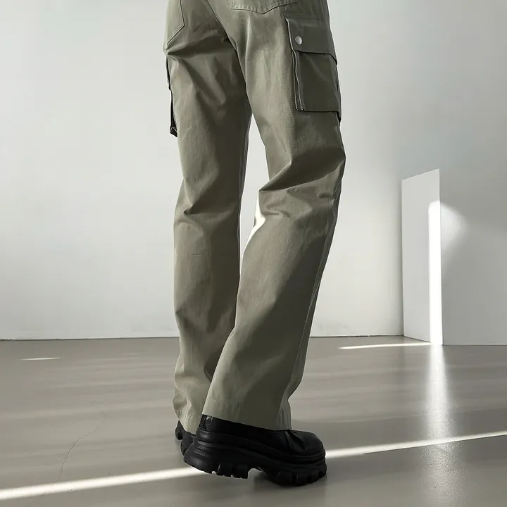 [당출🚀숏/롱ver] 절개라인 카고 롱 일자핏 와이드 면팬츠 4color 상세 이미지 45