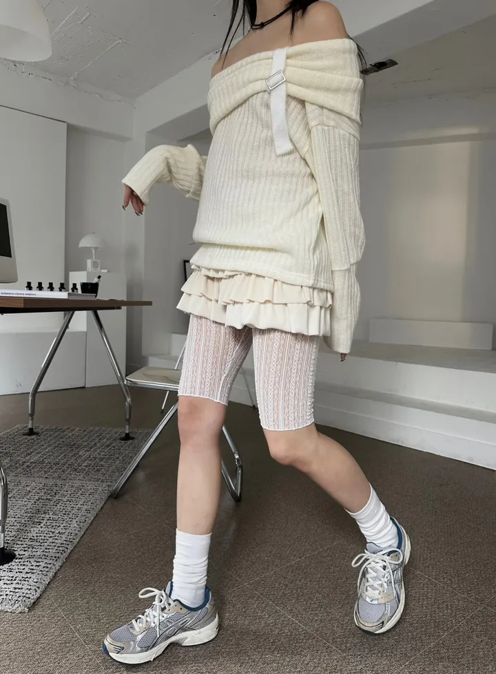 [5부st] pippi lace slim layered shorts leggings / 삐삐 레이스 슬림 레이어드 쇼츠 레깅스 상세 이미지 11