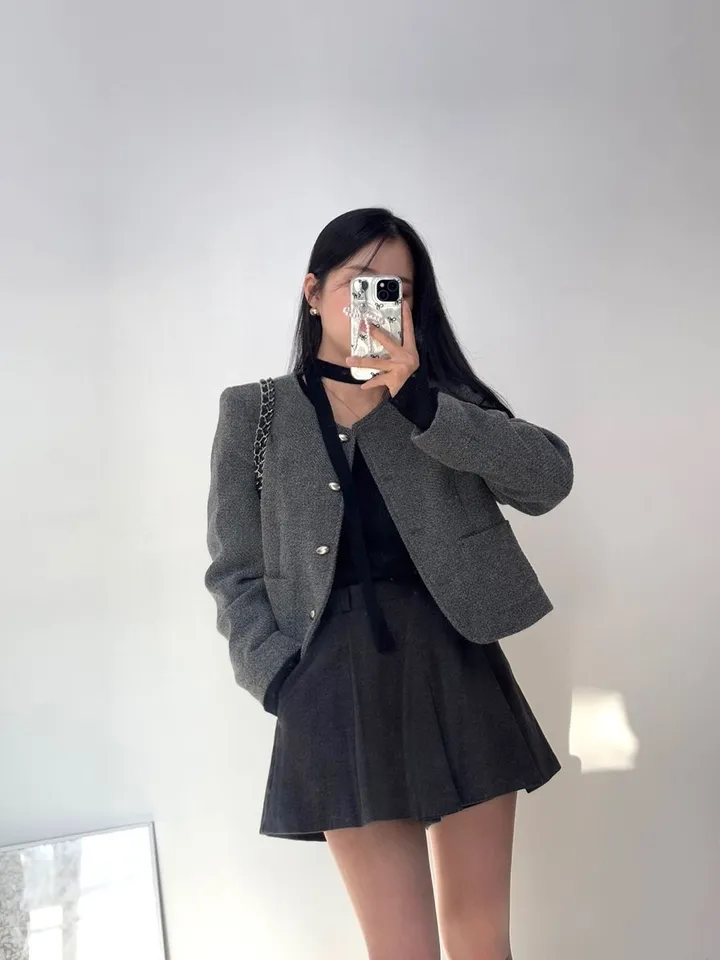 [봄신상할인💛/고퀄] 비엔느 트위드 노카라 울 자켓 (3color) 상세 이미지 19