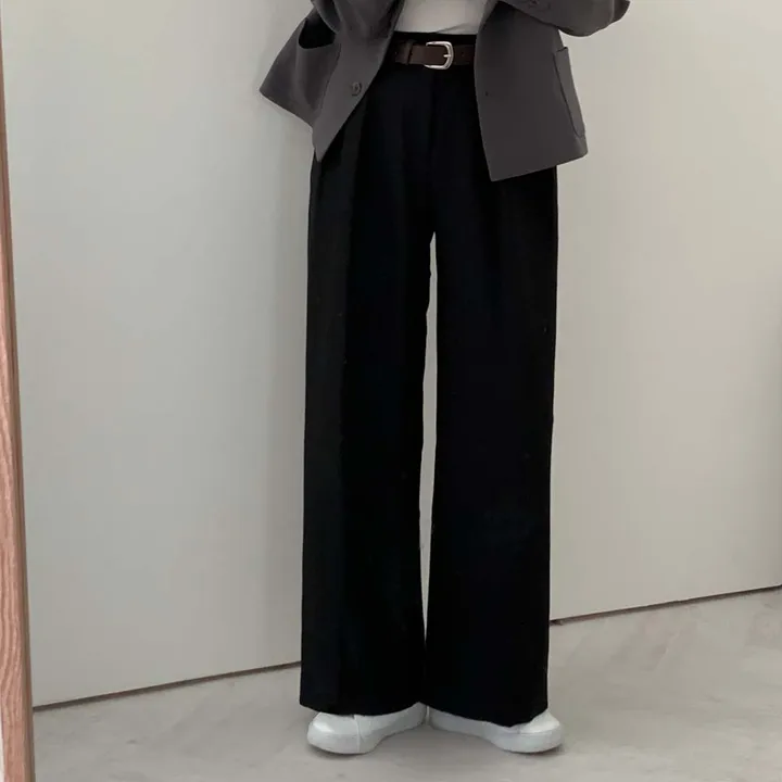 [영상인증✨/벨트set]보정이 필요없는, 차르르 일자 와이드핏의 정석 슬랙스 벨트set팬츠 - 5color 상세 이미지 86