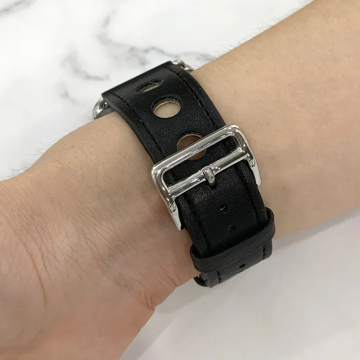 [당일출고] 애플워치10 9 8 7 SE SE2 38 41 42mm 울트라 가죽 래더 유광 무광 투톤 밴드 줄질 스트랩 상세 이미지 4