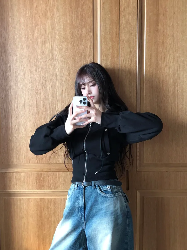 [당일발송🚀/허리보정!] 밴딩 포켓 크롭 후드집업 슬림핏 집업 상세 이미지 20