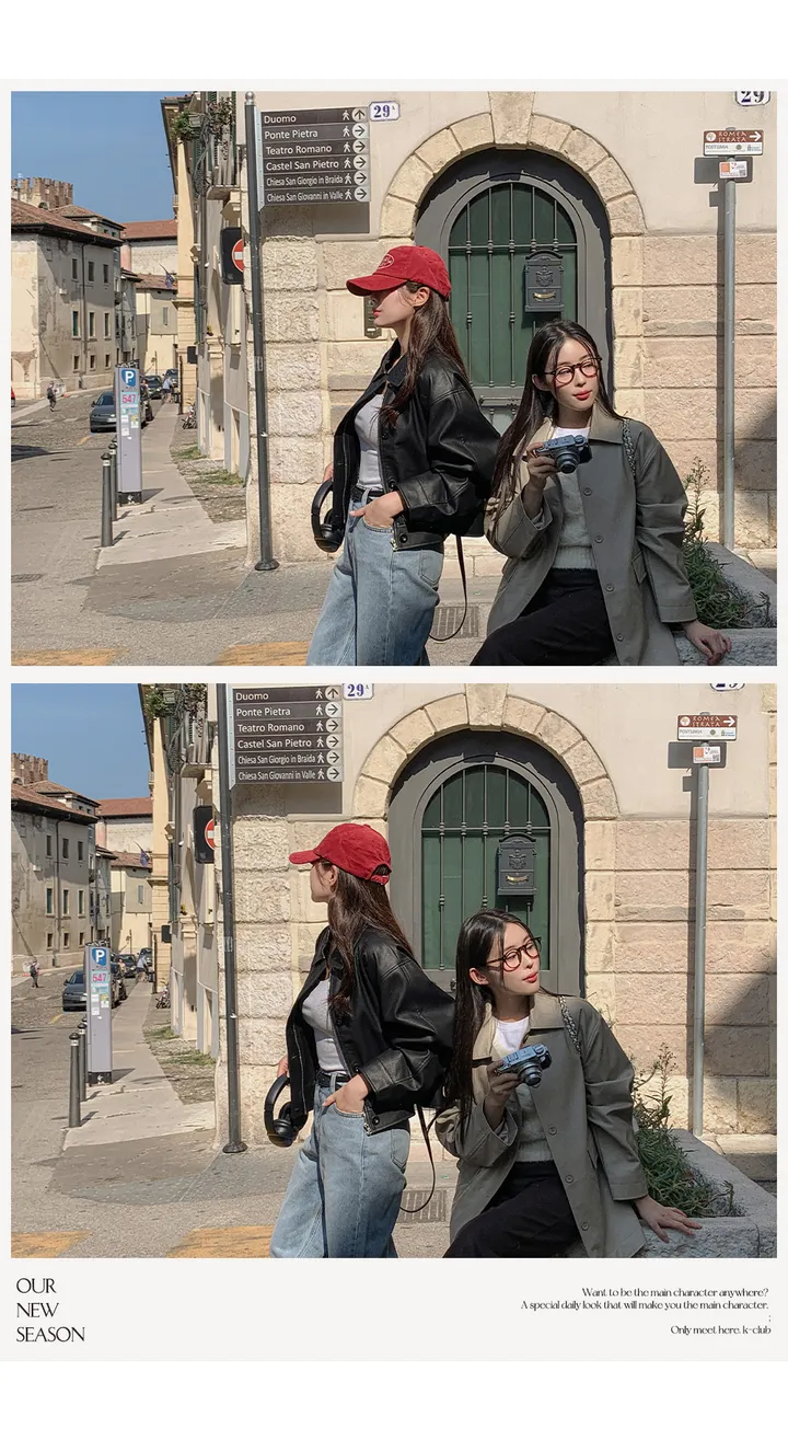 [자체제작/오늘출발/1만장돌파!]#봄🌷 바텐 오버핏 하프 레더 자켓 (데일리룩/개강룩/봄아우터/봄자켓/레더자켓/가죽자켓/루즈핏) 상세 이미지 48
