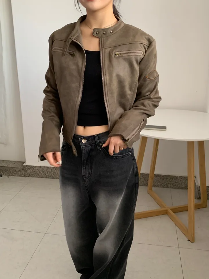 [빈티지힙🧸] 노카라 라이더 레더 가죽 자켓 상세 이미지 12