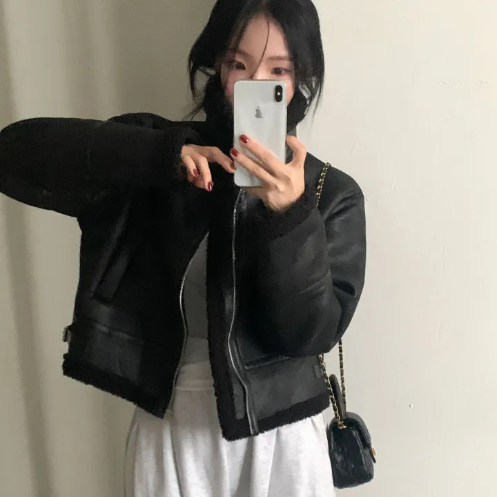 [이번주최저가!/🤎루즈핏] 샌드 양털 하이넥 크롭 무스탕 숏자켓 - 2color 상세 이미지 24