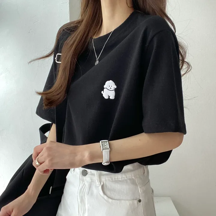 [묶음 할인/꾸안꾸] 귀여운 흰둥이 패치 반팔티 5color 상세 이미지 47