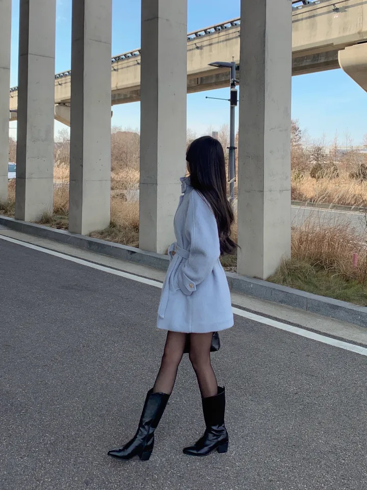 [ 인스타폭주/ wool 60% ] 헤이즐 하이넥 하프 울 누빔 코트 상세 이미지 16