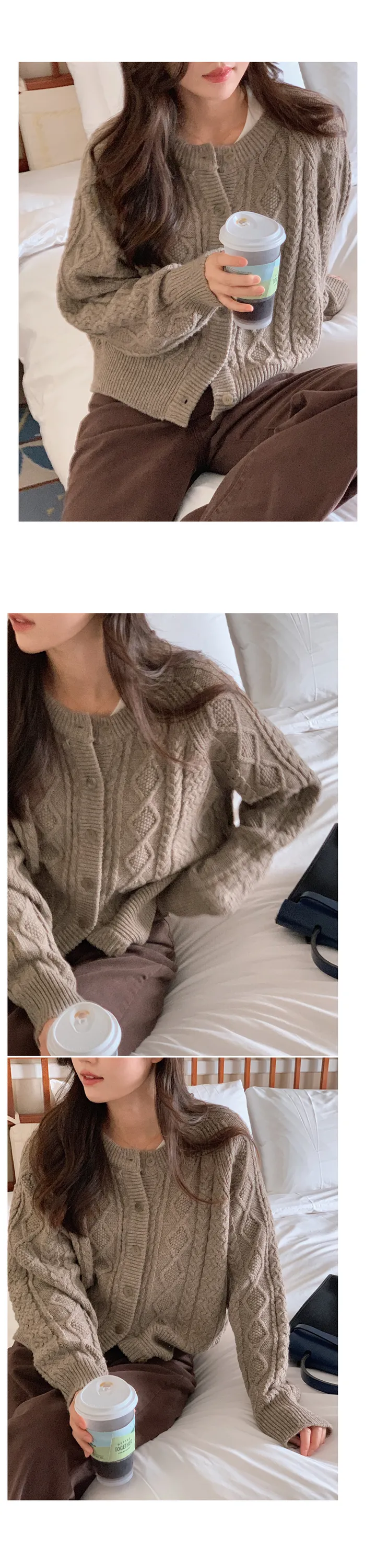 🚀당일발송🚀[landmade/울70]휘낭시에 케이블 어텀 니트 가디건 (4color) 상세 이미지 46