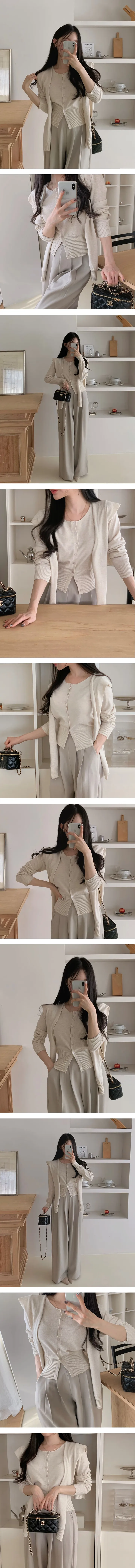 봄버젼🌸[숄+가디건세트]  어깨 숄 라운드 보들 여리 봄 긴팔 니트가디건 상세 이미지 6