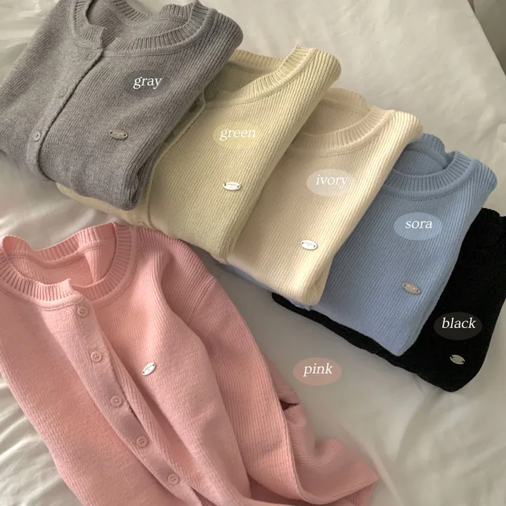 [봄🌸/부드러운!] 싱볼 라운드 펜던트 니트여리핏 가디건 - 6color 상세 이미지 2