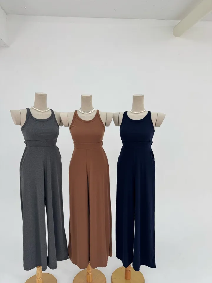 *국내제작*(홀터넥SET)봄신상 여름까지 바캉스룩 나시,바지 투피스세트 꾸안꾸룩 찰랑쫀쫀세트 상세 이미지 4