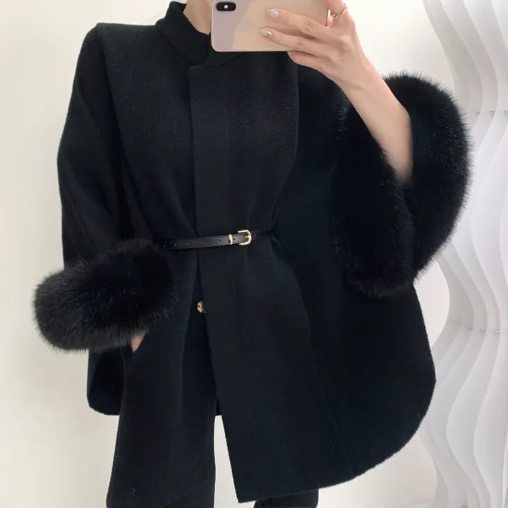 ❤주문폭주❤캐시 폭스퍼 케이프 코트(퍼 탈부착) 상세 이미지 21