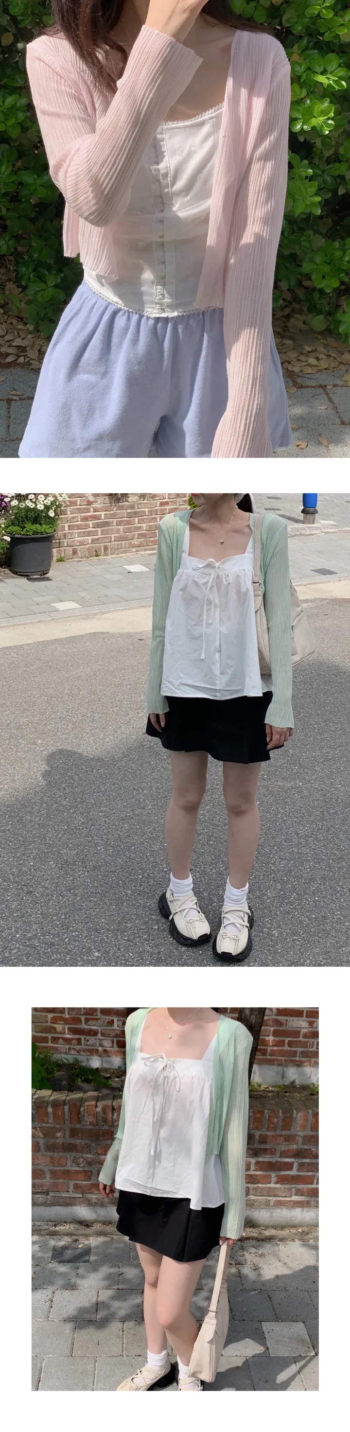 [쿨링감굿🧊]풋사과 가디건 3color 입는게 더 시원한, 시스루 살안타템 여름가디건 상세 이미지 14