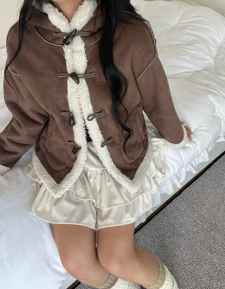 [따뜻🤎아방핏]코코 후드 떡볶이 양털 스웨이드 무스탕 (2color) 상세 이미지 7