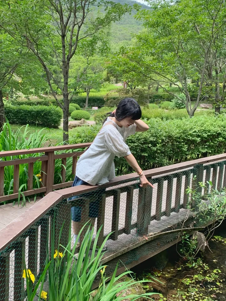 Picnic With A Cat 고양이와 물고기 친구들 자수 버뮤다 반바지 상세 이미지 8