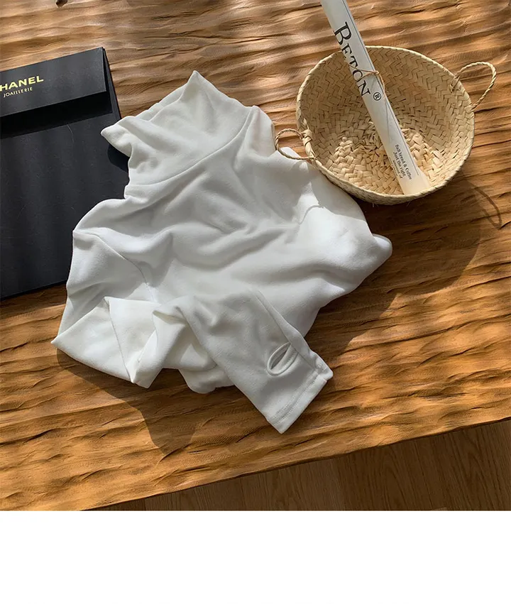 +영상핏[허얇골넓*기모] made 이브 기모 워머 목폴라 폴라티 기모티 봄코디 상세 이미지 11