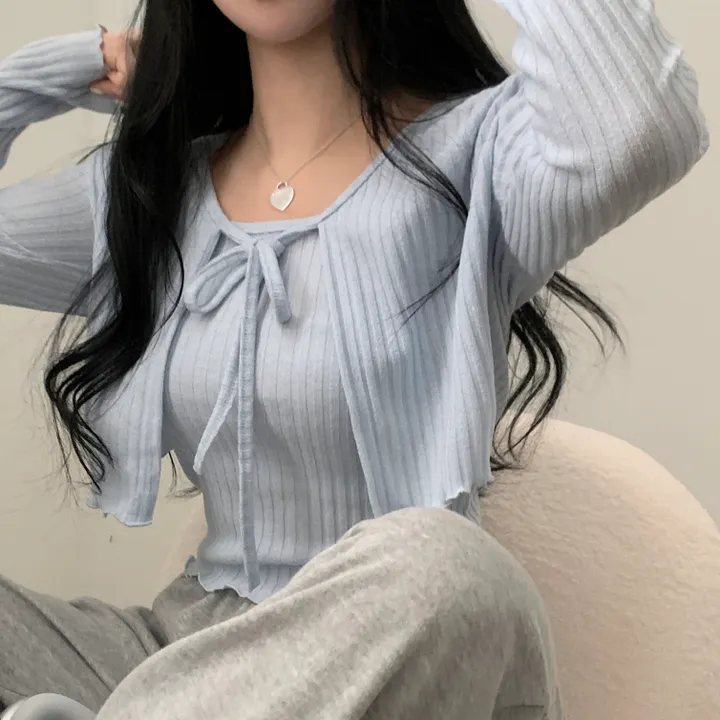 [재진행/세트가격/여리핏!] 요플레 골지 나시+크롭 니트가디건 투피스,셋업 - 5color 상세 이미지 4