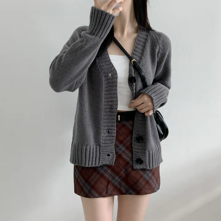 [주문폭주/재진행]리비 브이넥 오버핏 가디건 /오버핏 루즈핏 봄신상 봄가디건 상세 이미지 5