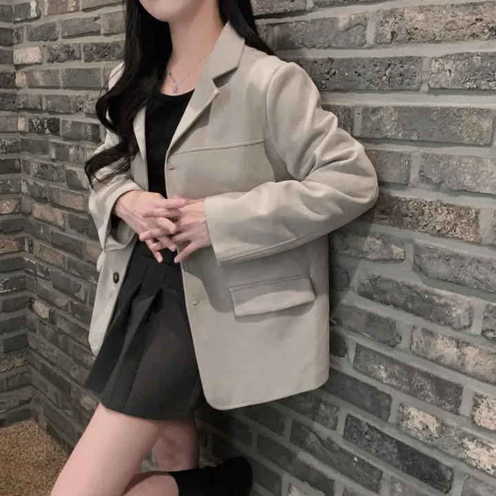 [갓성비!]차분한 감성,스웨이드 루즈핏 하프 카라 자켓 상세 이미지 19