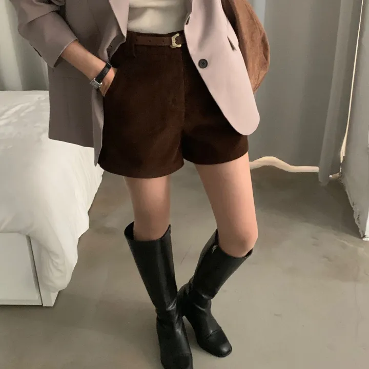 [벨트SET/말라핏!] 스윗 골덴 코듀로이 반바지 숏팬츠 - 3color 상세 이미지 31