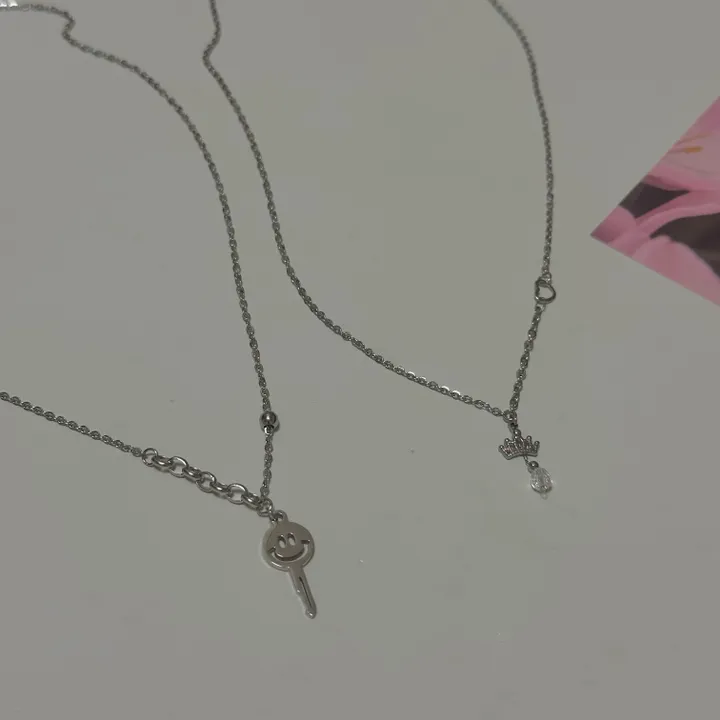 [made] 왕관 크리스탈 물방울 드롭 하트 써지컬 목걸이 데이트룩 하객룩 상세 이미지 3