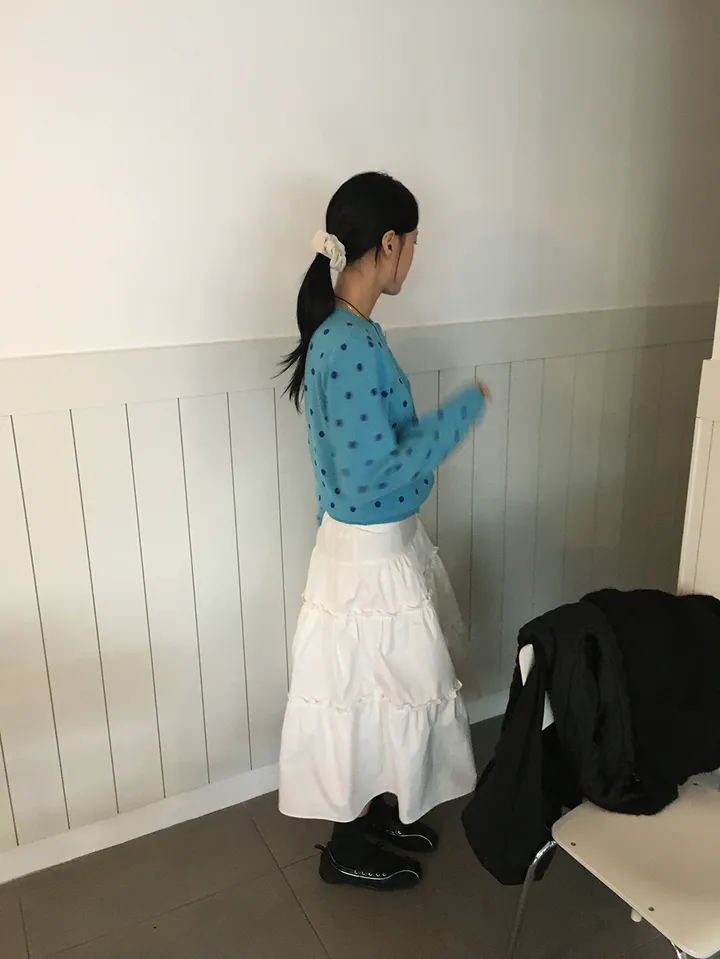 땡땡이 도트 가디건 (2color) 상세 이미지 5