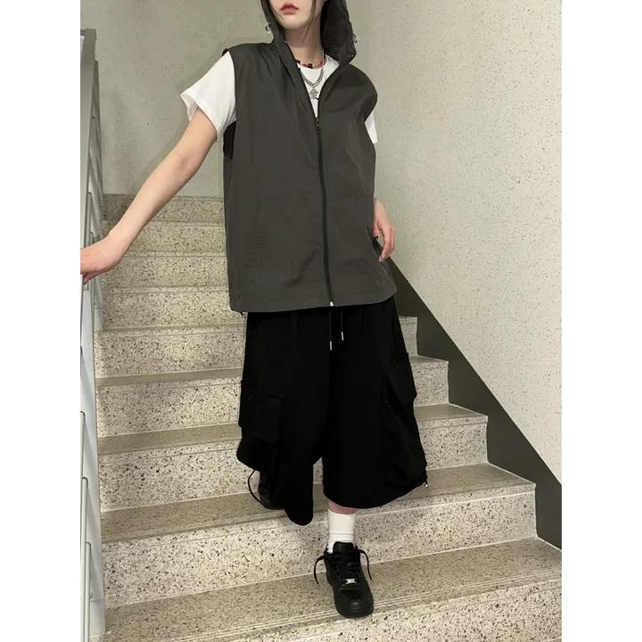 [UNISEX]마일드 루즈 스트링 빅 포켓 카고 버뮤다 드레이닝 와이드 트레이닝 팬츠(3color) 상세 이미지 38